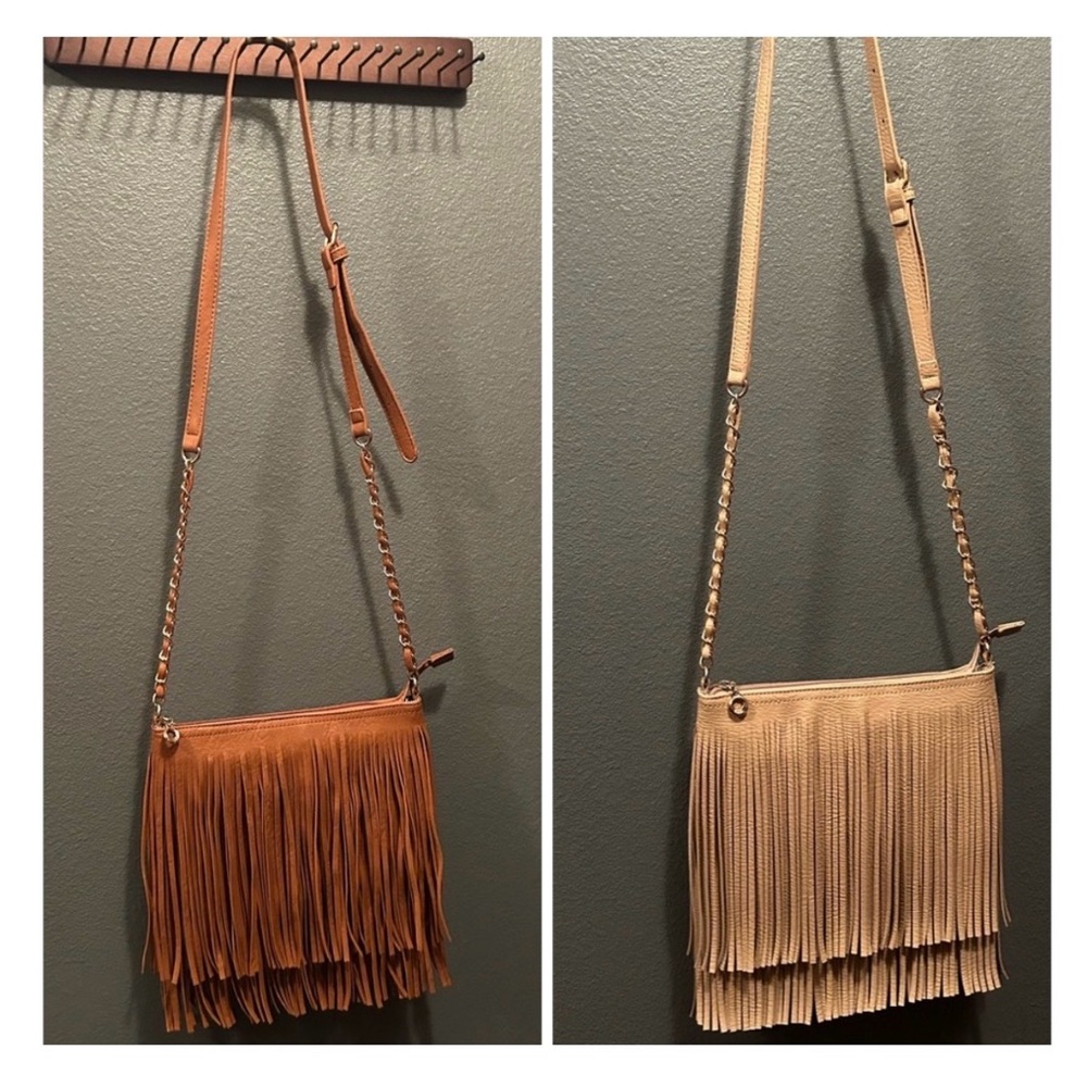 2 Fringe Faux Leather Crossbody Bags
